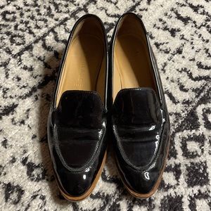 Everlane The Modern Loafer Black Patent Leather Short Stacked Heel Women’s Sz 9